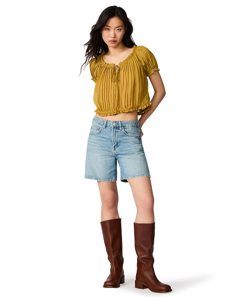 Steve Madden Women's Theodora Puff Short-Sleeve Crop Top