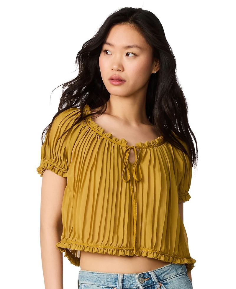 Steve Madden Women's Theodora Puff Short-Sleeve Crop Top