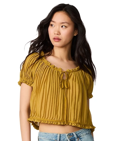 Steve Madden Women's Theodora Puff Short-Sleeve Crop Top