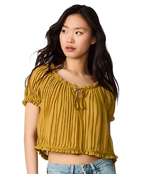 Steve Madden Women's Theodora Puff Short-Sleeve Crop Top