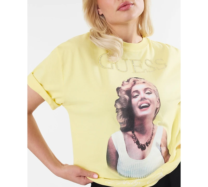 Guess Women's Marilyn Short-Sleeve Crewneck Oversized T-Shirt