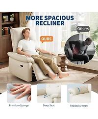 gaomon Power Recliner Chair, Usb Charging Port, Pu Leather Upholstered Fabric and Button Tufted Backrest