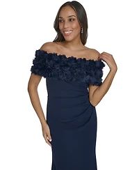 Eliza J Women's Off-The-Shoulder Side-Ruched Gown