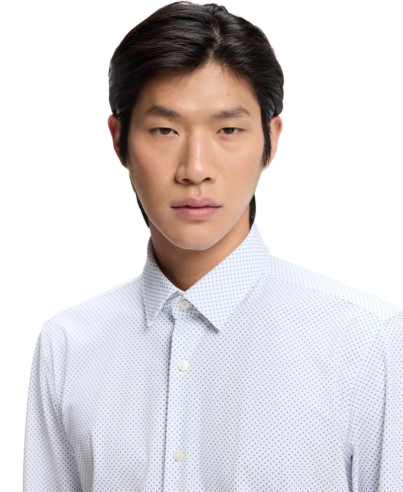 Boss by Hugo Men's Printed Performance-Stretch Slim-Fit Dress Shirt
