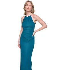 Eliza J Petite Halter Neck Side Tuck Gown