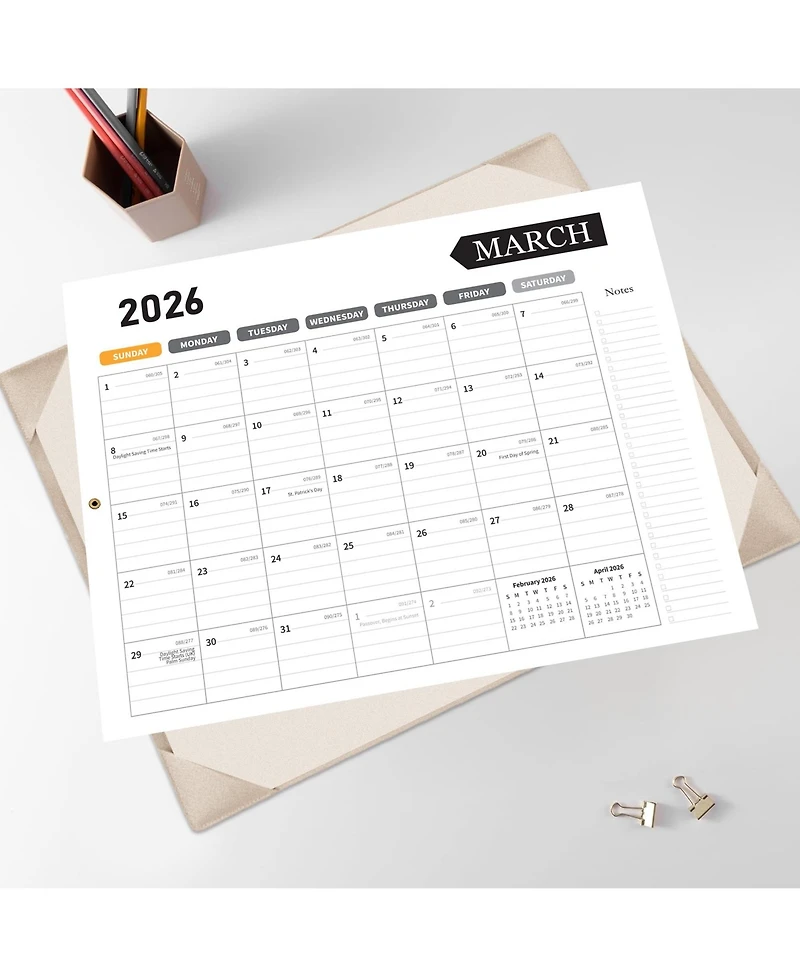 Gnuadz Large Desk Calendar 2026 18 Month Desktop Protecting Pad