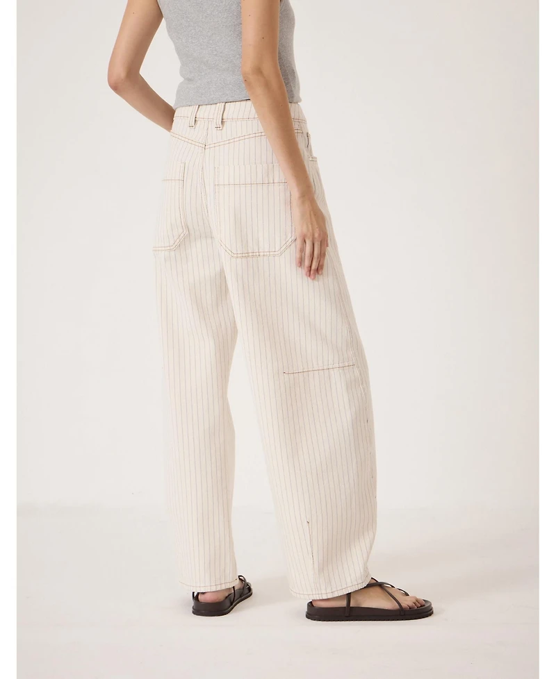Hush Women's Bree Stripe Horseshoe Barrel Leg Jeans