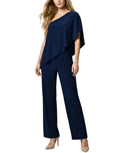 Ny Collection Petite Cape-Top Knit Jumpsuit