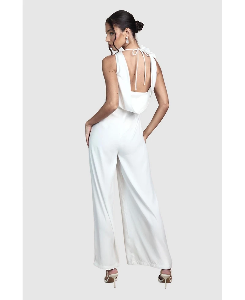 Coast Women's Corsage Cowl Back Bridal Jumpsuit
