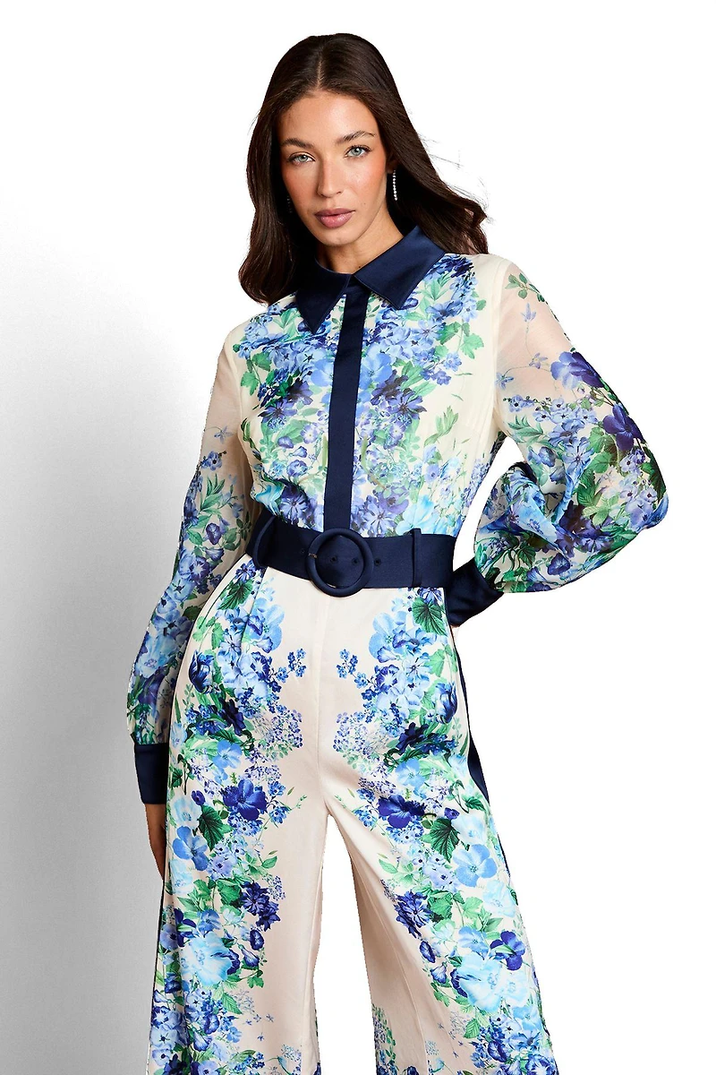 Coast Women's Long Sleeve Placement Print Jumpsuit