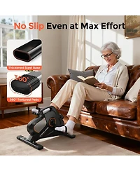 Fed Fitness Under Desk Bike, 40lb Flywheel Magnetic 2-in-1 Mini Exercise Bike, Non-Slip Desk Pedal Exerciser with Lcd Monitor