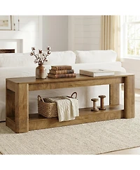 Tribesigns 63" Farmhouse Console Table, Narrow Long Entryway Table with Low Storage Shelf