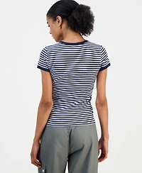 Just Polly Juniors' Striped Ringer T-Shirt