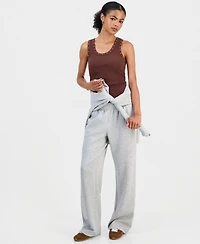 Just Polly Juniors' Studded Racerback Tank Top