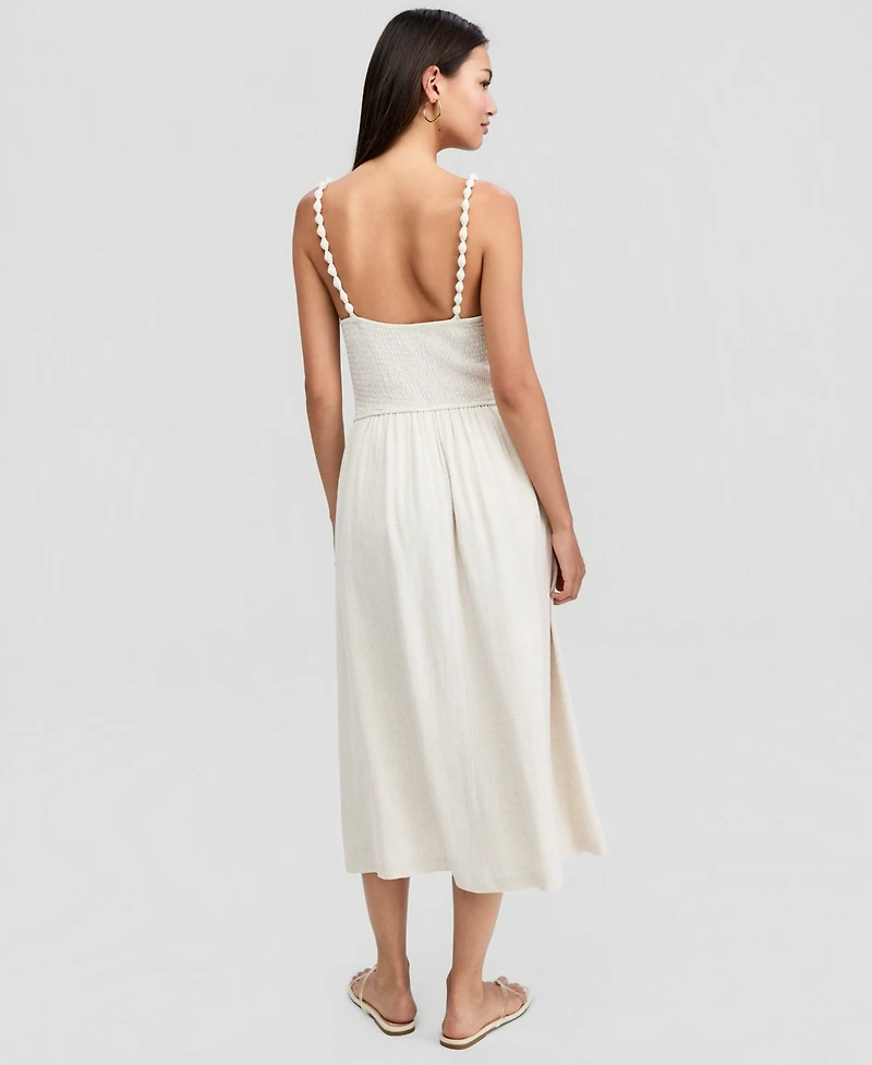 And Now This Petite Beaded Strap Smocked Midi Dress, Macy's Exclusive