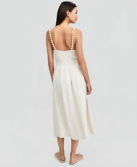And Now This Petite Beaded Strap Smocked Midi Dress, Macy's Exclusive