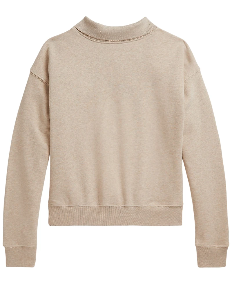 Polo Ralph Lauren Girls' 7-16 Flag Terry Long-Sleeve Collared Sweatshirt