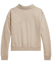 Polo Ralph Lauren Girls' 7-16 Flag Terry Long-Sleeve Collared Sweatshirt