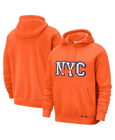 Nike Men's Orange New York Knicks 2025/26 City Edition Remix Essential Logo Club Pullover Hoodie