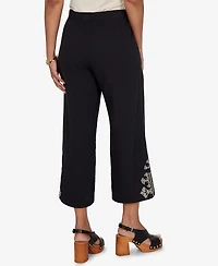 Ruby Rd. Petite Embroidered Gauze Relaxed Elastic Waist Pants