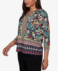 Ruby Rd. Petite Paradise Tropic Print Knit Top