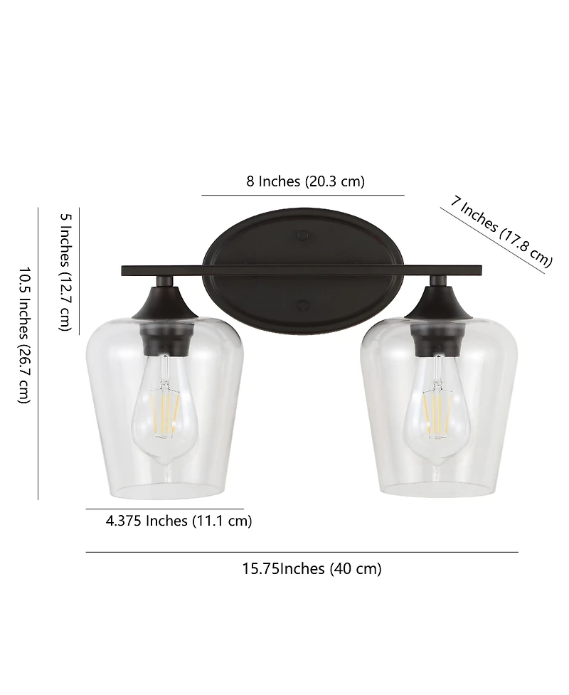 Jayne Iron/Glass Cottage Rustic Led Vanity Light