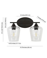 Jayne Iron/Glass Cottage Rustic Led Vanity Light