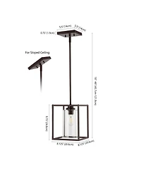 Quinn Industrial Farmhouse Iron/Glass Led Pendant