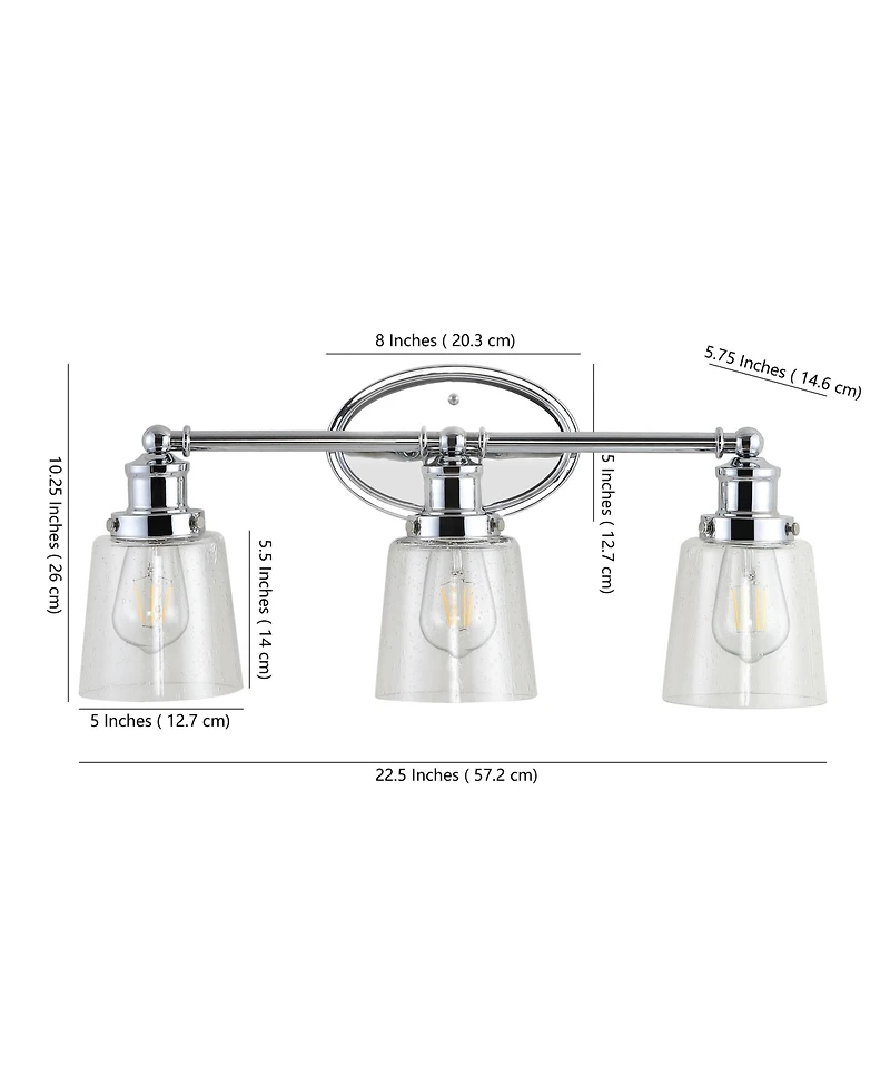 Beverly Iron/Seeded Glass Classic Cottage Led Vanity Light