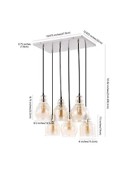 Sydney Bohemian Farmhouse Iron/Glass Cluster Led Pendant