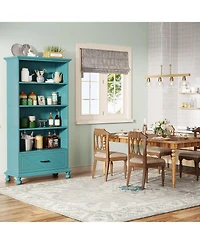 Tribesigns 6 Shelf Bookcase with Drawer, 71 Inches Tall Floor Standing Bookshelf with Solid Wood Legs, 6 Tier Large Open Display Storage Book Shelf
