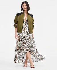 Bar Iii Women's Contrast-Trim Zip-Front Track Jacket, Macy's Exclusive