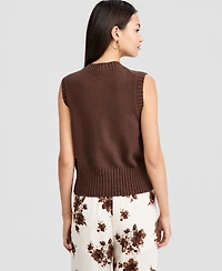 And Now This Petite Crewneck Button-Front Sweater Vest, Macy's Exclusive