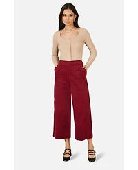 Yumi Women's Cord Cropped Wide Leg Pants