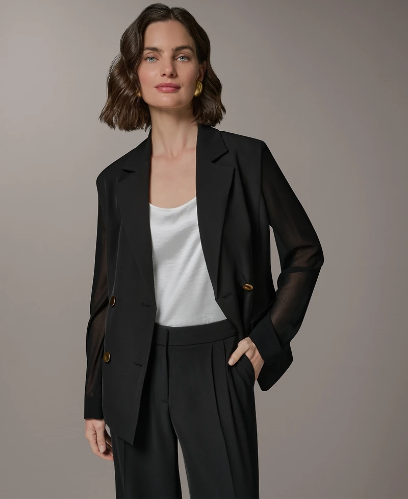 Donna Karan New York Women's Double Breasted Long-Sleeve Blazer