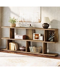 Tribesigns 3-Tier Farmhouse Console Table, 71 Inches Extra Long Sofa Table Behind Couch