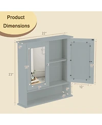 sumyeg Wall Mount Mirror Bathroom Storage Cabinet Organizer