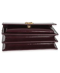 Pre-Owned Saint Laurent Red Wine Patent Monogram Small Sunset Bag