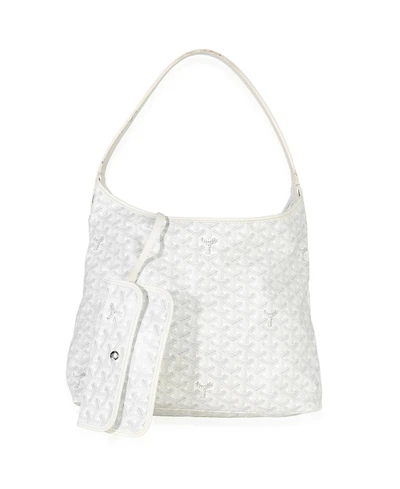 Pre-Owned Goyard White Goyardine Canvas Boheme Hobo