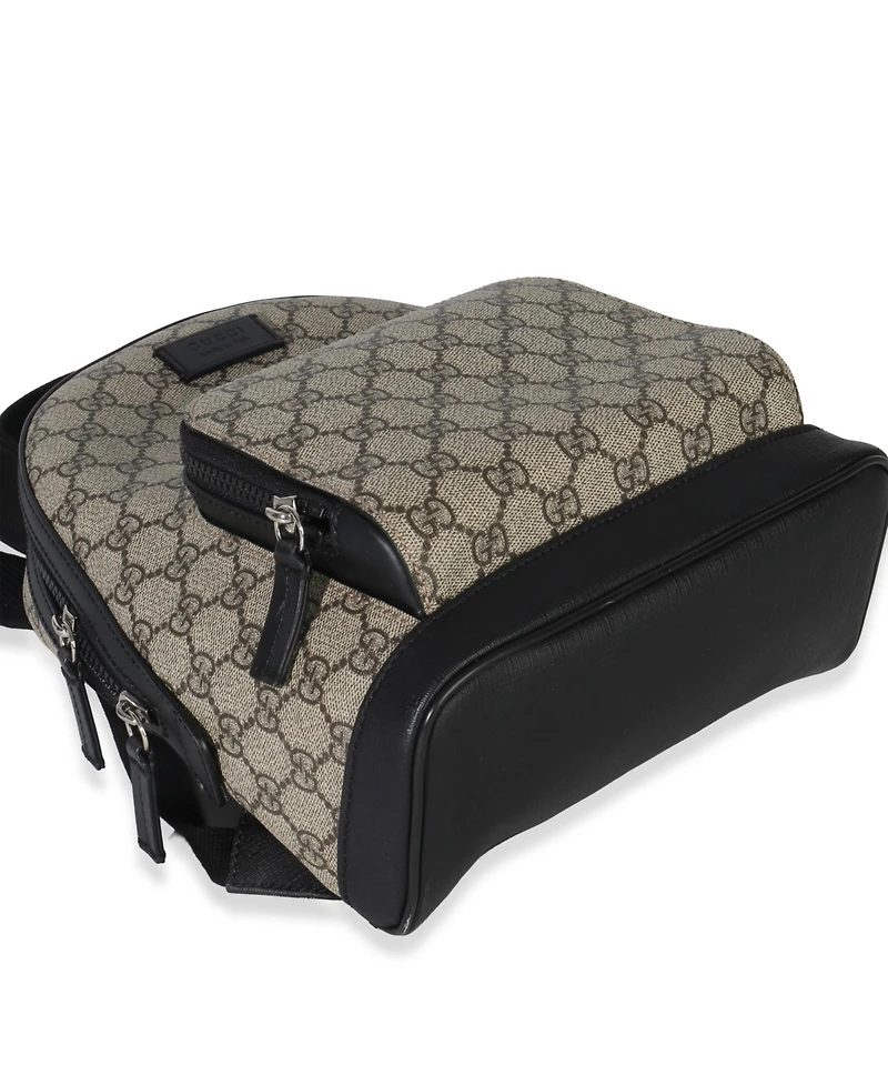 Pre-Owned Gucci Black Beige Gg Supreme Canvas Eden Small Backpack