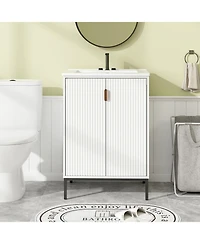 Casainc 24 Inch Bathroom Vanity with Sink Combo and Adjustable Shelf
