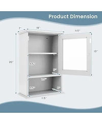 sumyeg Bathroom Wall Mounted Adjustable Hanging Medicine Storage Cabinet
