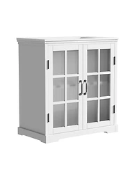 Airsurfer 30 Inch Modern Bathroom Vanity with Ceramic Sink Cabinet White