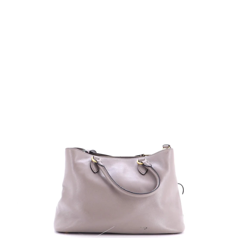 Pre-Owned Prada Medium Embossed Logo Convertible Open Tote Glace Calf