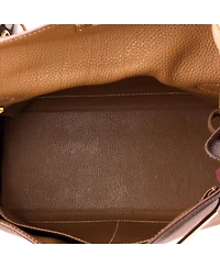 Pre-Owned HERMES Kelly 28 Handbag Brown Togo with Gold Hardware