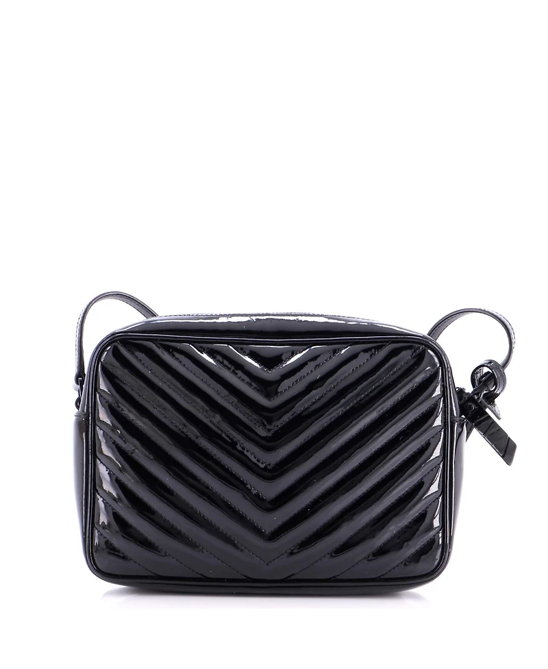 Pre-Owned Saint Laurent Small Lou Camera Bag Matelasse Chevron Patent