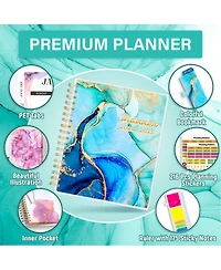 Gnuadz Academic Planner 18 Months Daily Weekly Monthly Agenda Feather Tabs Pocket Stickers 2026-2027