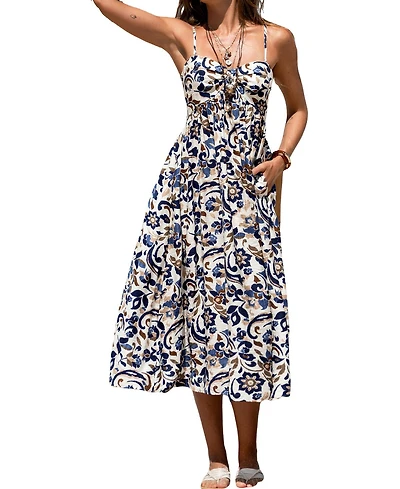 Cupshe Women's Warm Night Floral Midi Beach Dress