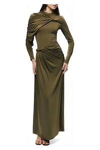 Nocturne Women's Draped Long Sleeve Maxi Dress