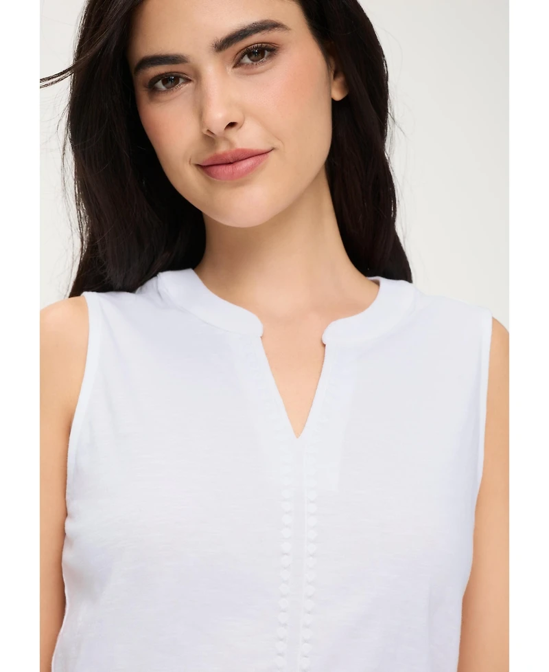 Olsen Women's Embroidered Sleeveless Shell